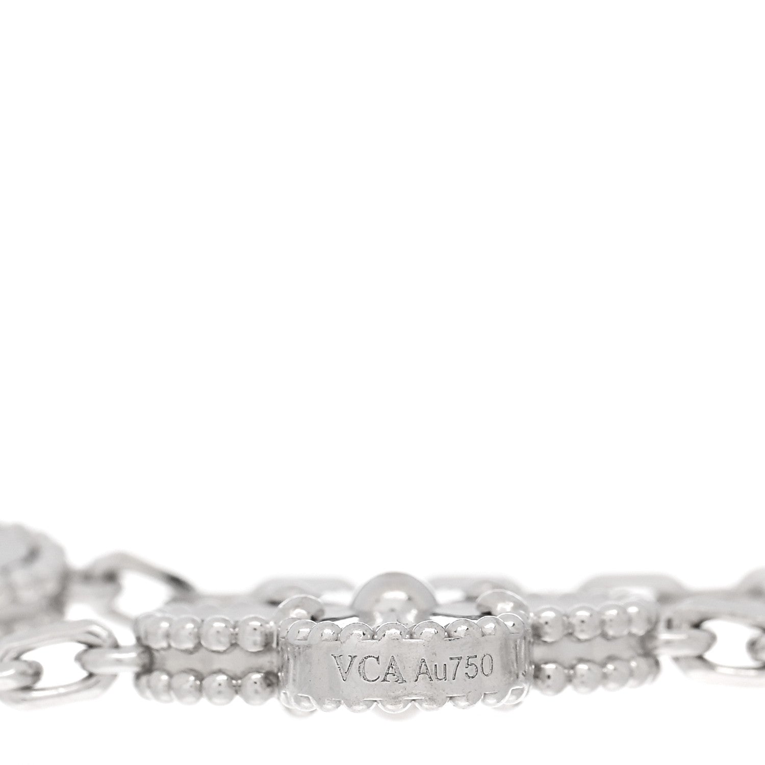 Van Cleef & Arpels 18K White Gold 5 Motifs Guilloche Vintage Alhambra Bracelet 3 of 3