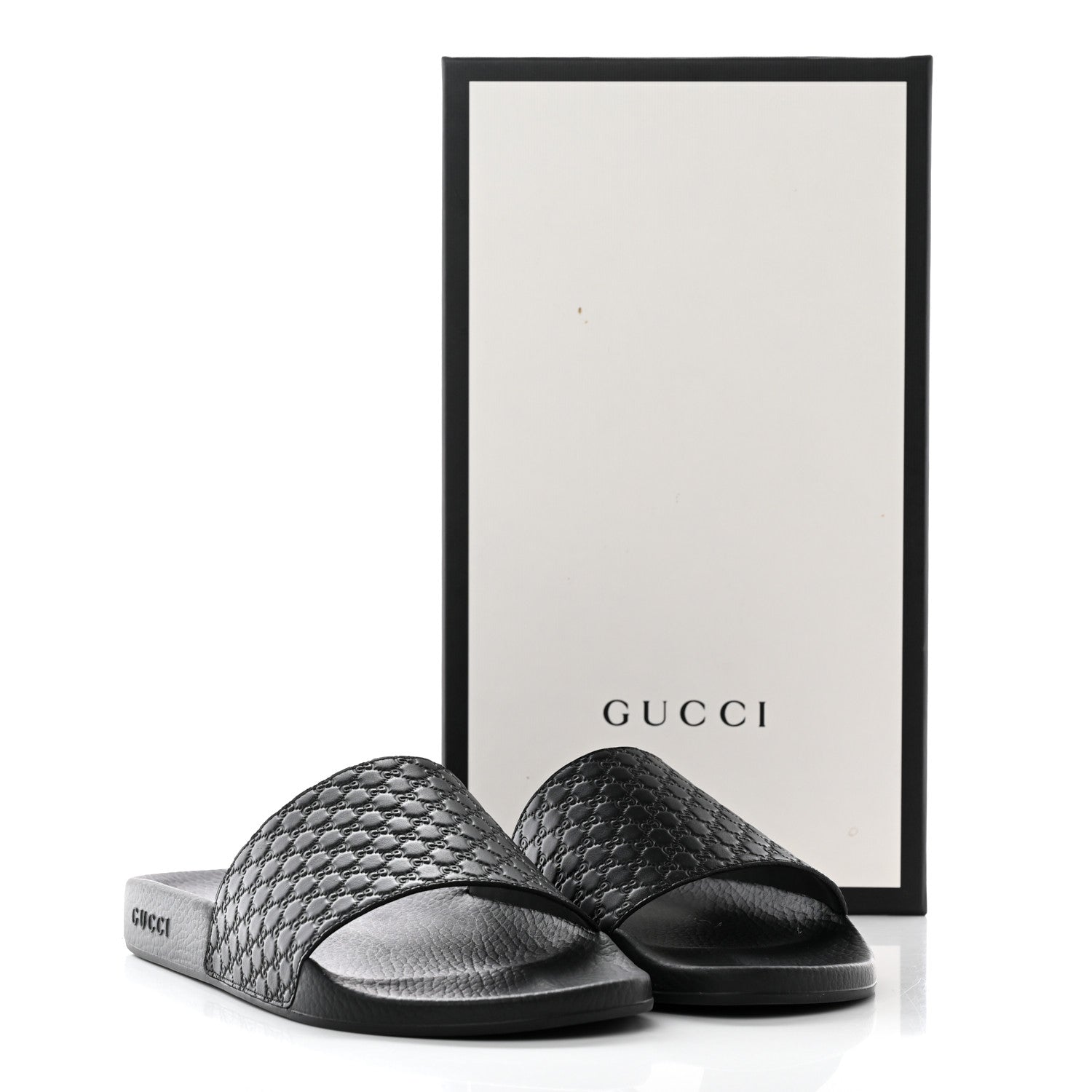 Gucci Microguccissima Mens Slide Sandals 12 Black 15 of 15