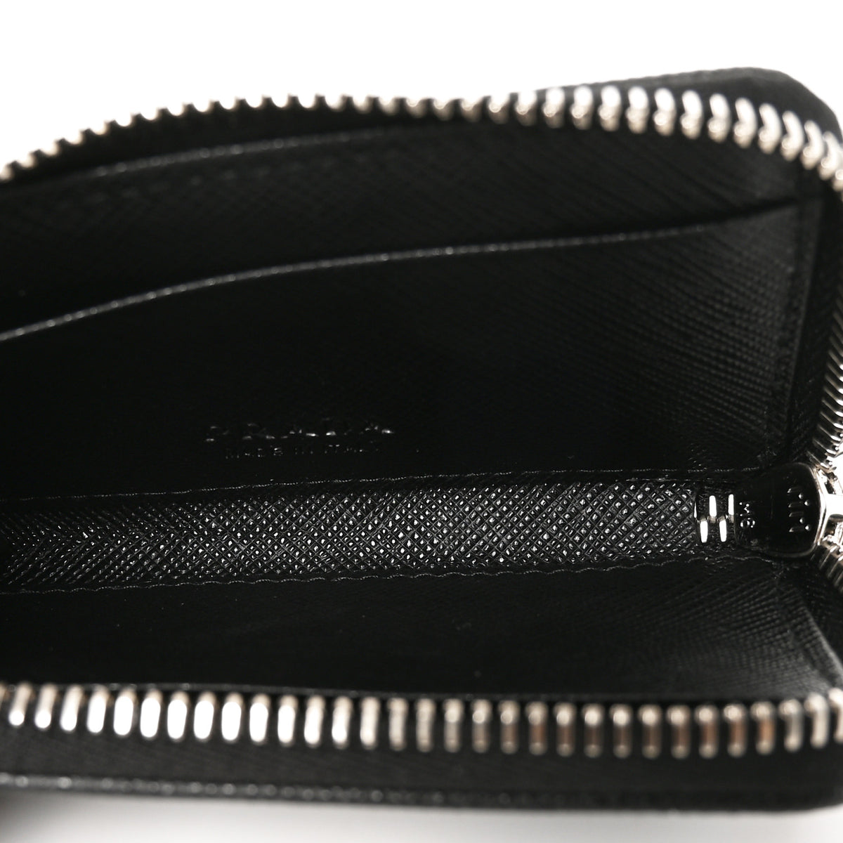 Prada Saffiano Metal Triangle Mini Travel Pouch With Keychain Black 5 of 7