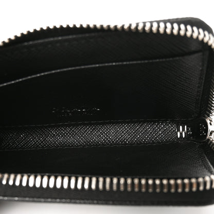 Prada Saffiano Metal Triangle Mini Travel Pouch With Keychain Black 5 of 7