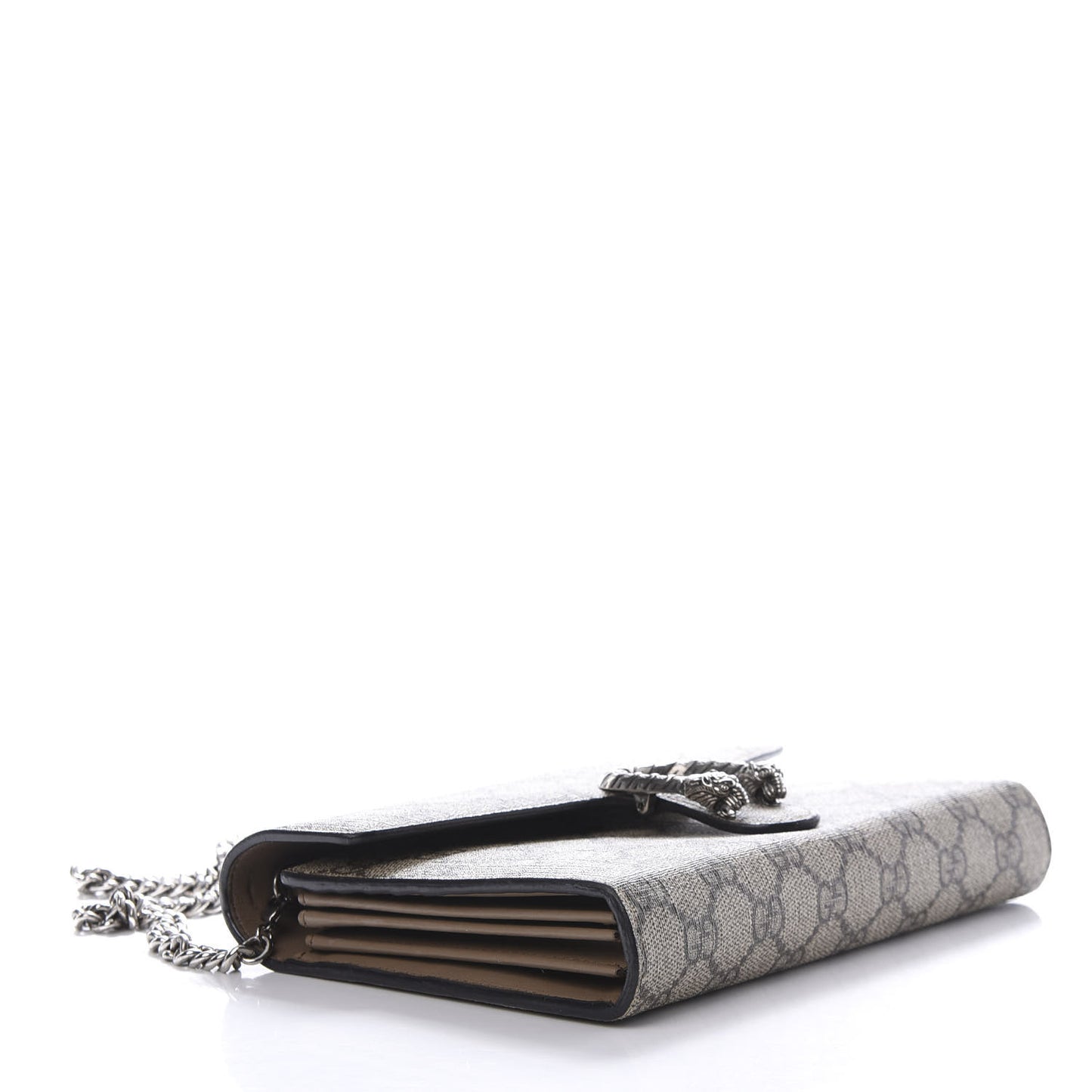GG Supreme Monogram Mini Dionysus Chain Wallet Beige Taupe
