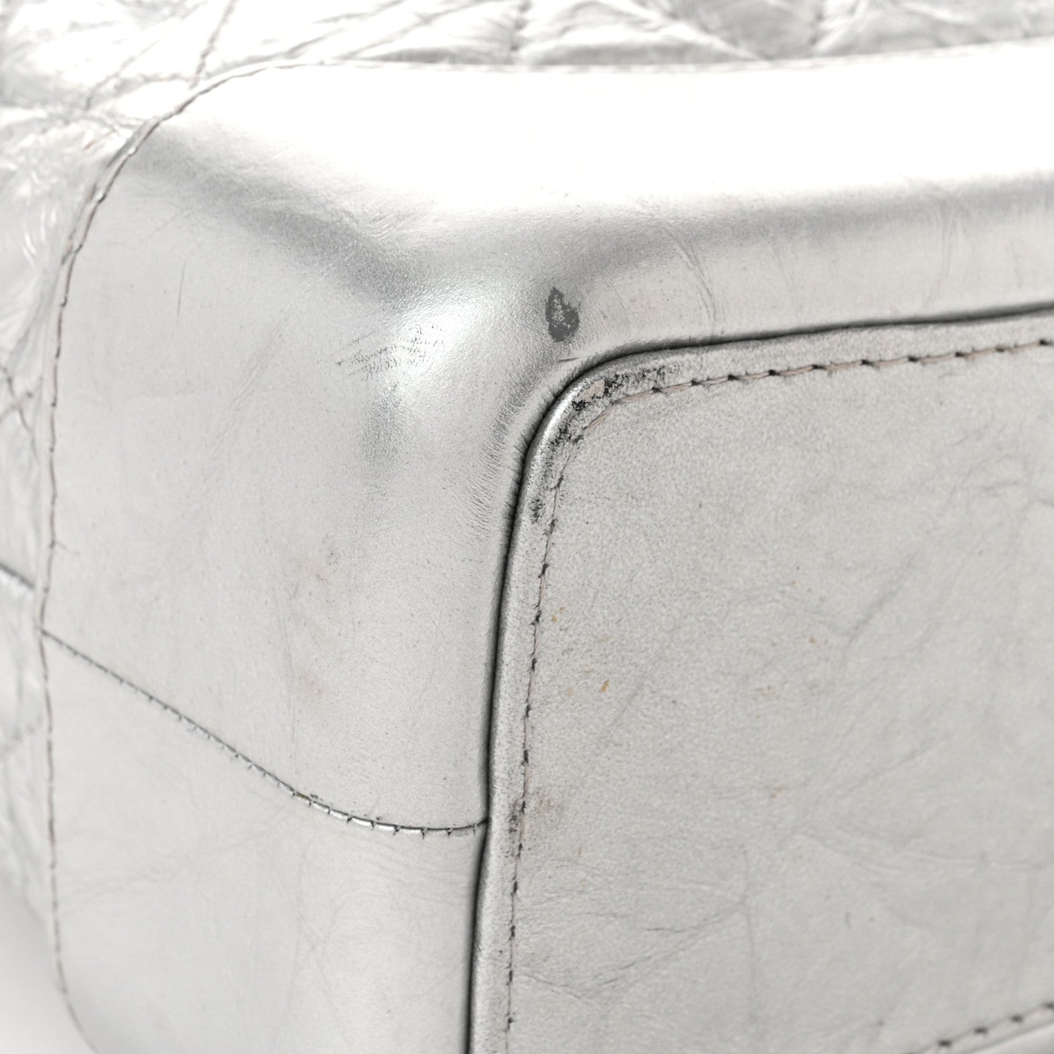 Chanel Metallic Crumpled Calfskin Quilted Small Gabrielle Backpack Silver 11 of 11