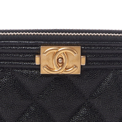 Chanel Caviar Quilted Small Boy Clutch With Chain Black 9 of 11