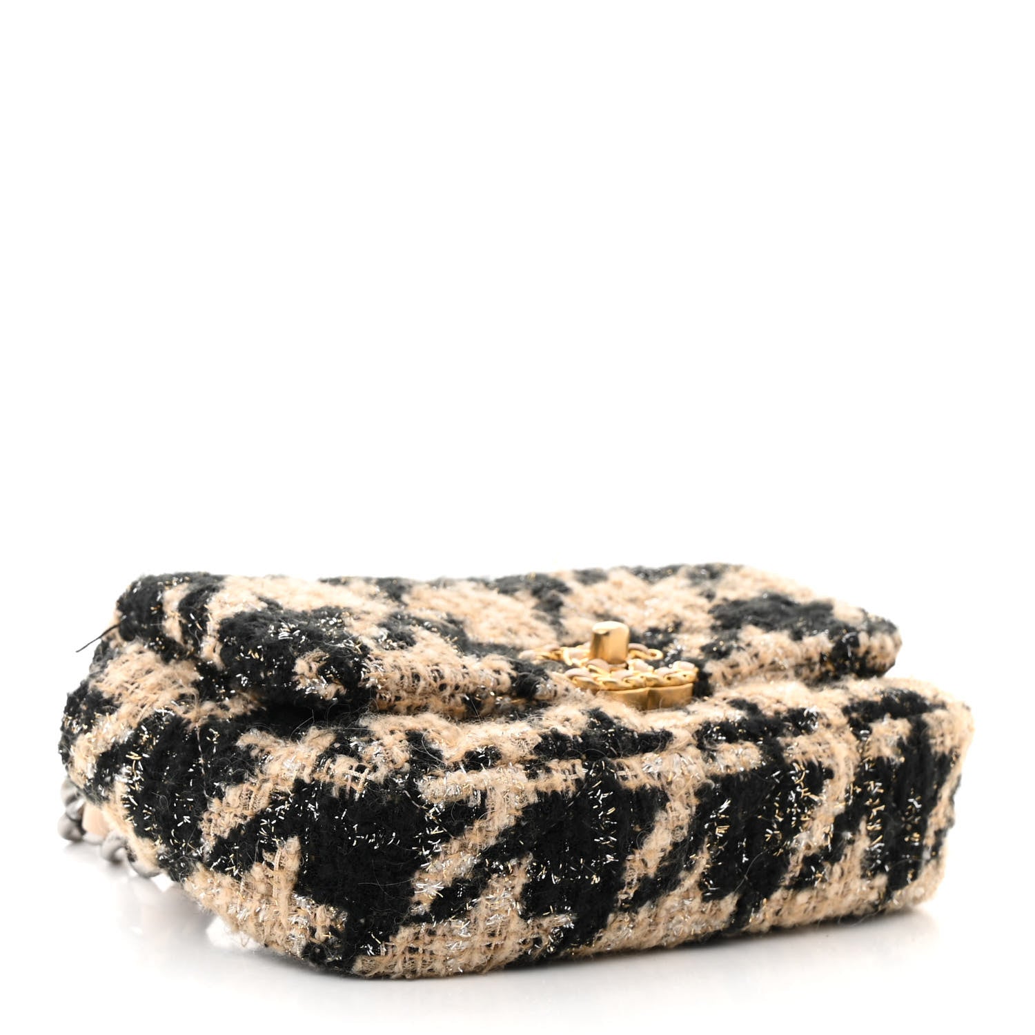 Chanel Tweed Quilted Chanel 19 Waist Bag Beige Black 4 of 11