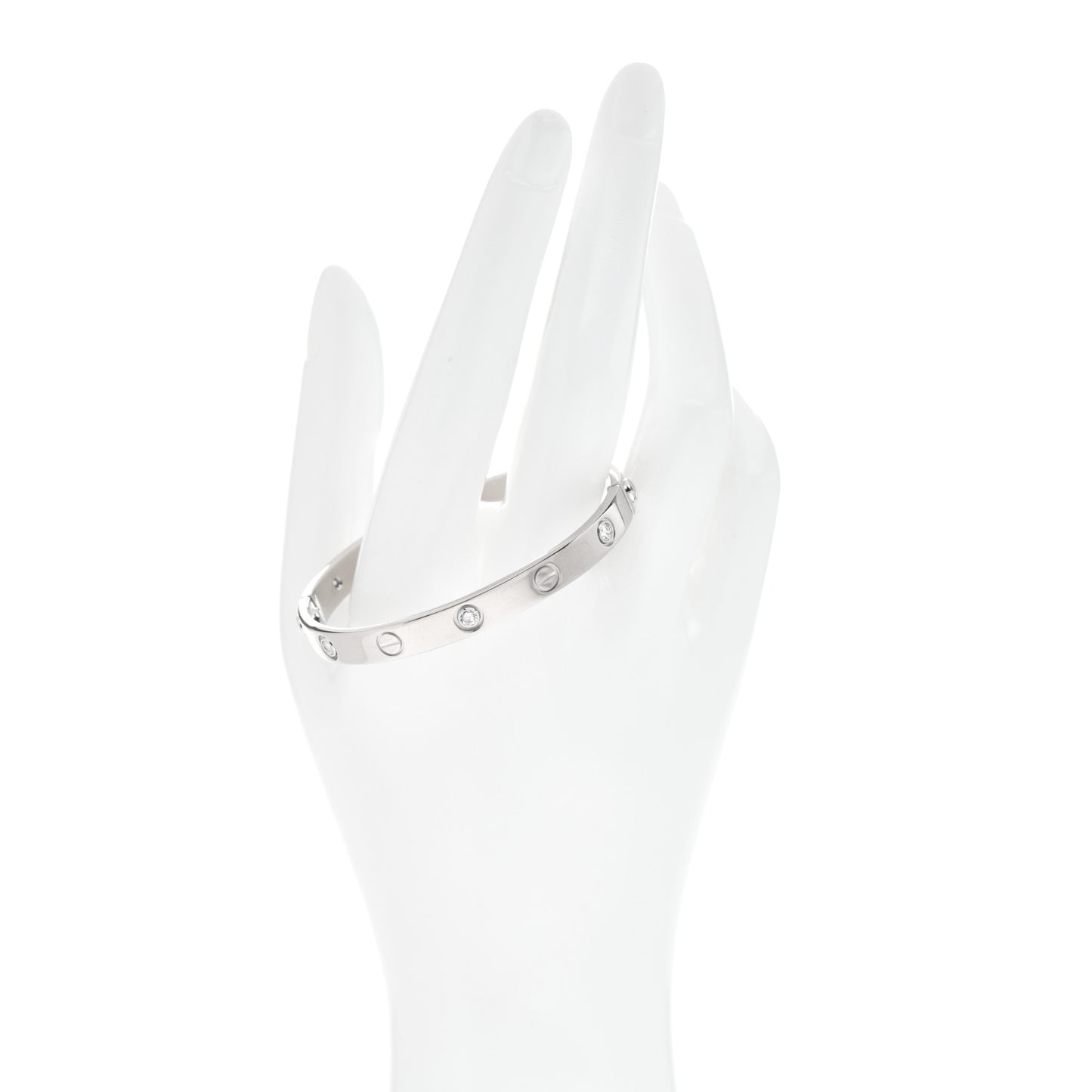18K White Gold 6 Diamond LOVE Bracelet 16