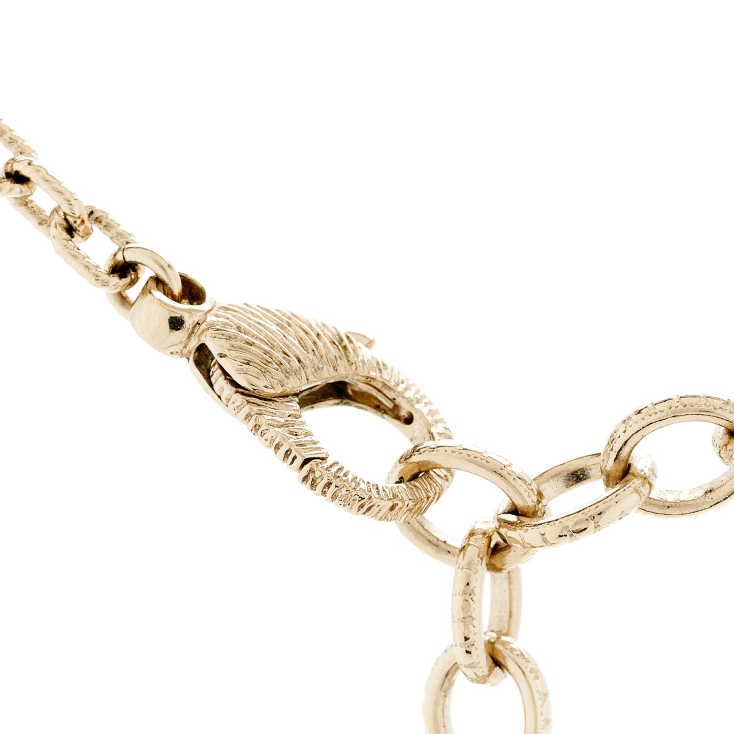 Crystal Pearl No 5 CC Long Necklace Gold