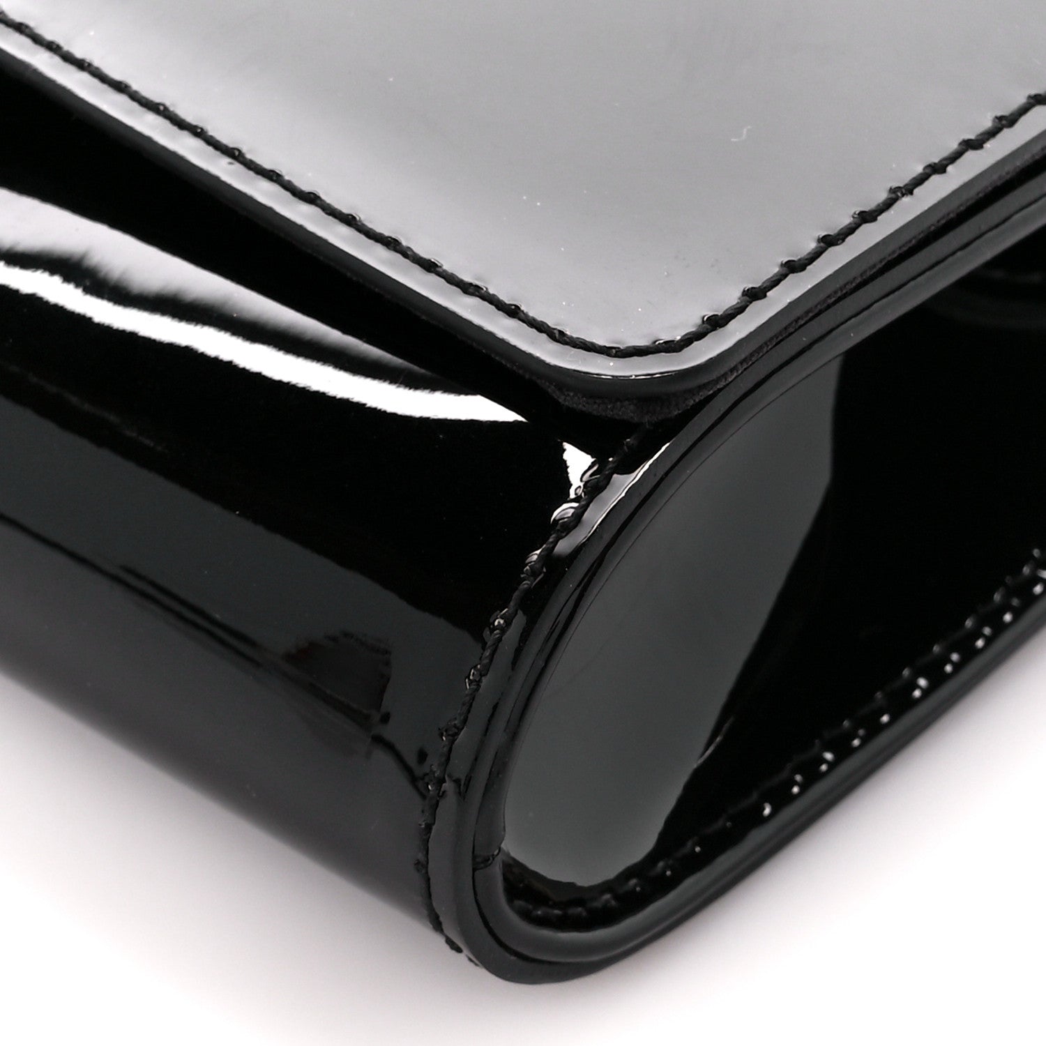 Louis Vuitton Patent Louise PM Chain Clutch Black 11 of 13