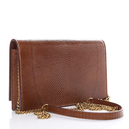 Saint Laurent Lizard Kate Monogram Tassel Chain Wallet Cognac 3 of 11