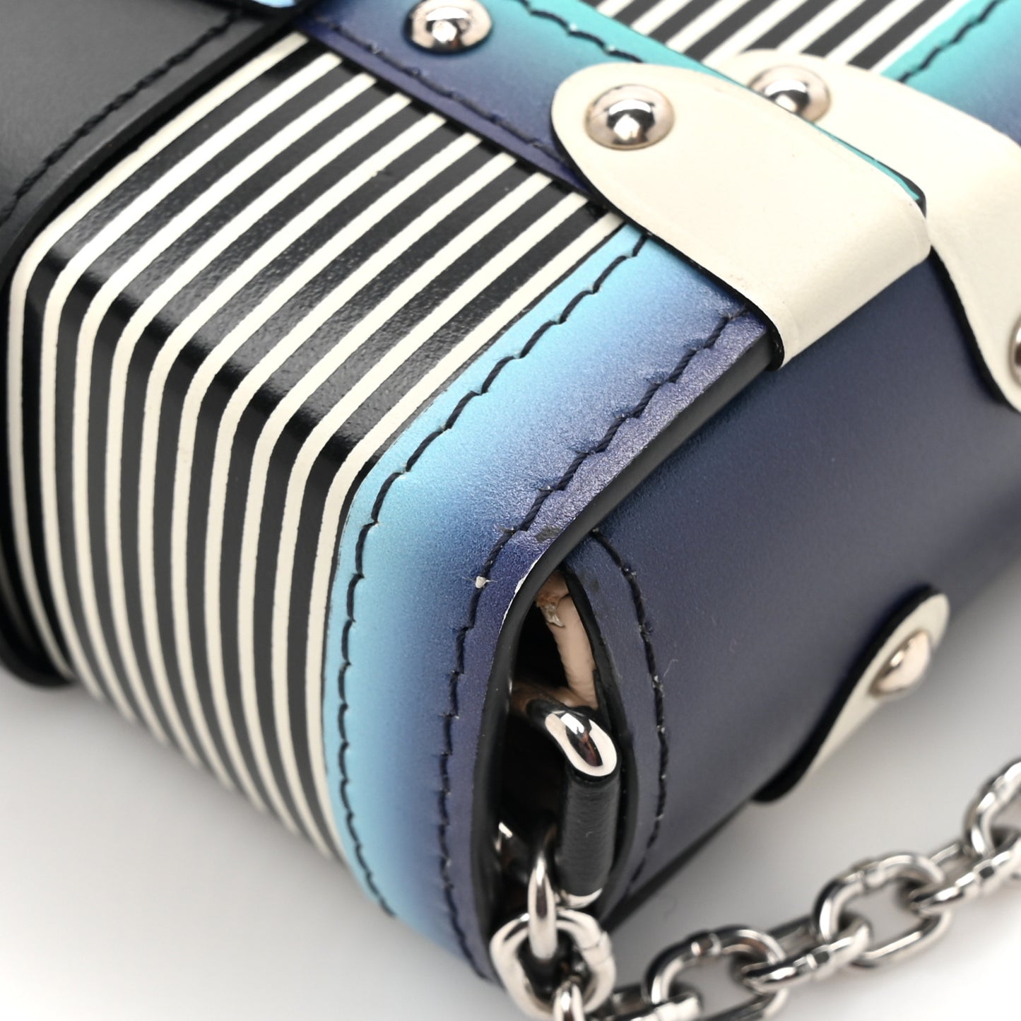 Calfskin Printed Essential Trunk Blue