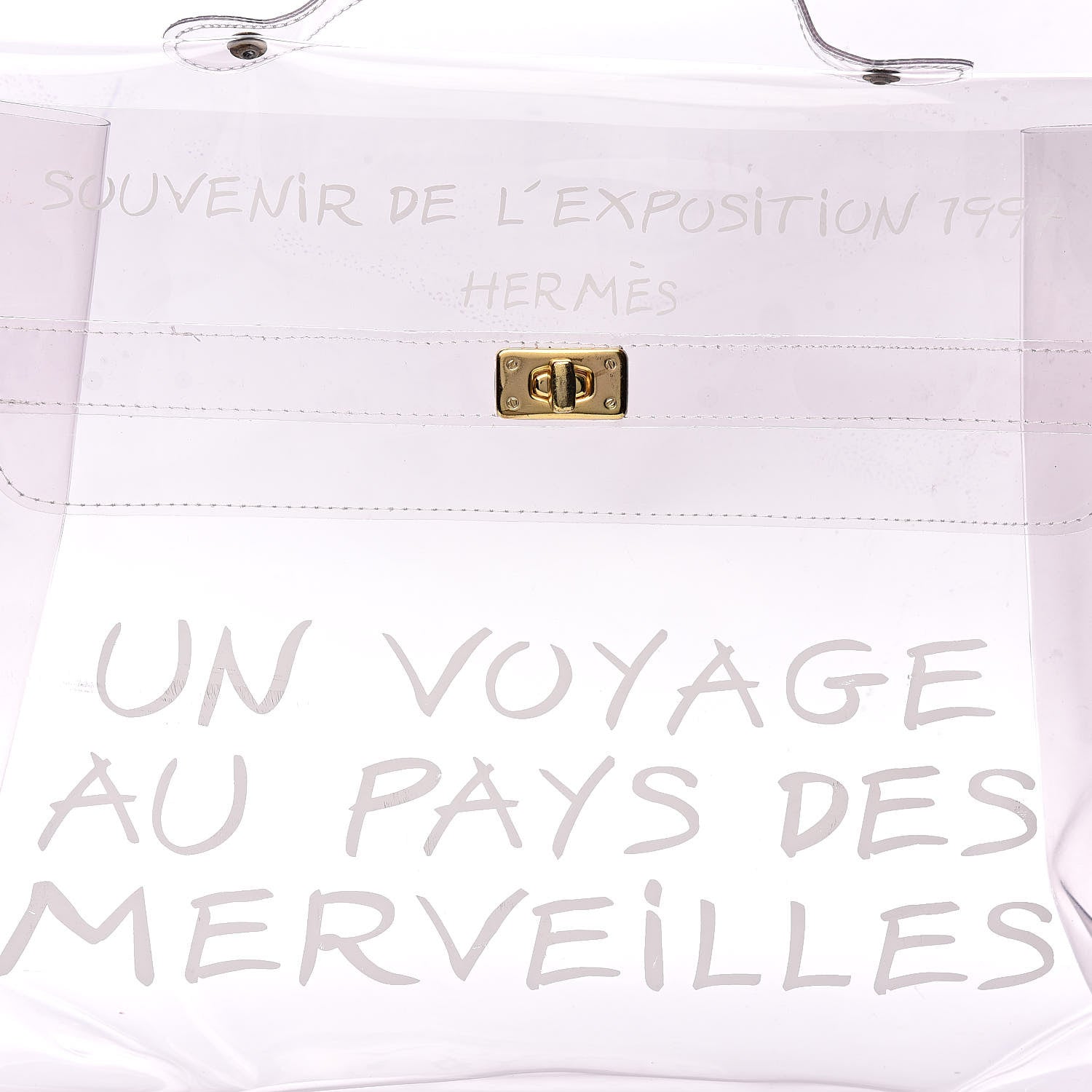 Hermes Vinyl Souvenir De L'Exposition Kelly Transparent 16 of 16