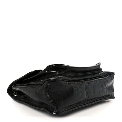 Saint Laurent Crinkled Calfskin Matelasse Monogram Large Niki Chain Satchel Black 4 of 12