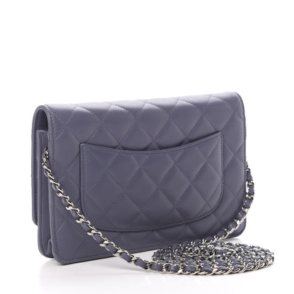 Chanel Lambskin Quilted Wallet On Chain WOC Purple 2 of 14