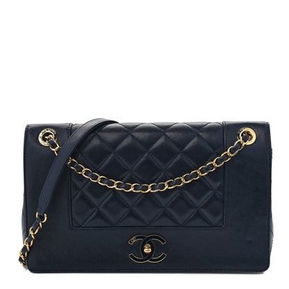 Chanel Sheepskin Quilted Vintage Mademoiselle Flap Dark Navy 1 of 9
