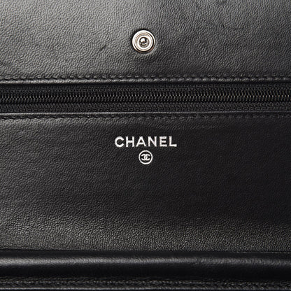 Chanel Lambskin Quilted Wallet On Chain WOC Black 6 of 9