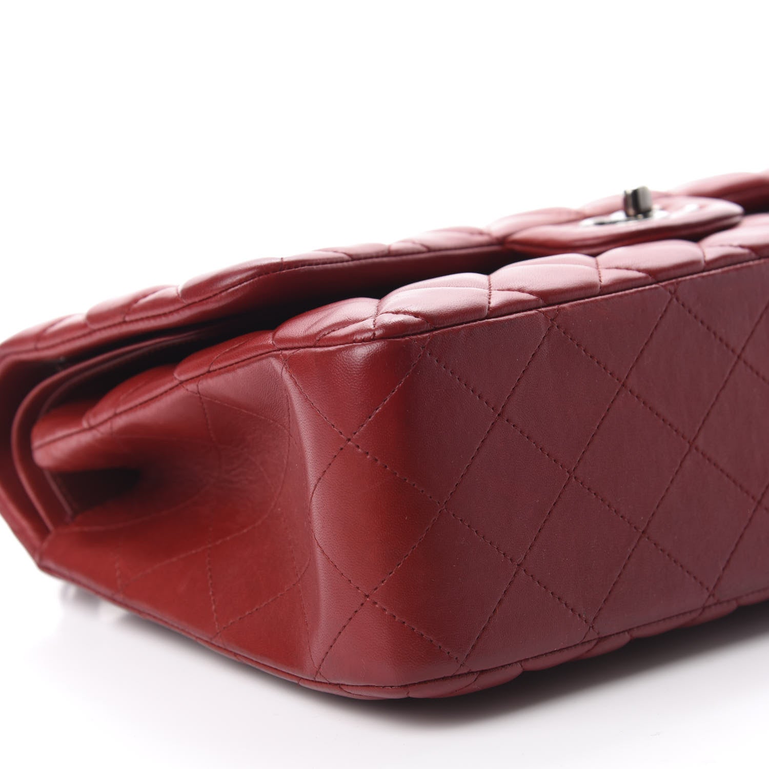 Chanel Lambskin Quilted Jumbo Double Flap Red 6 of 13