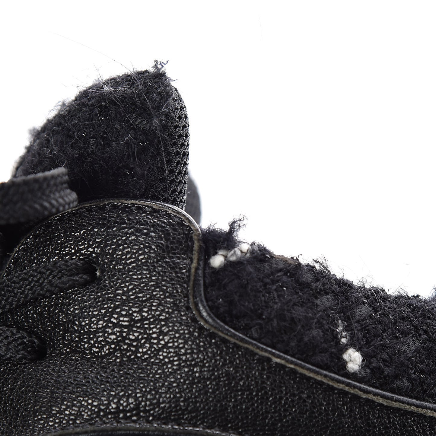 Suede Tweed Goatskin CC Sneakers 41.5 Black