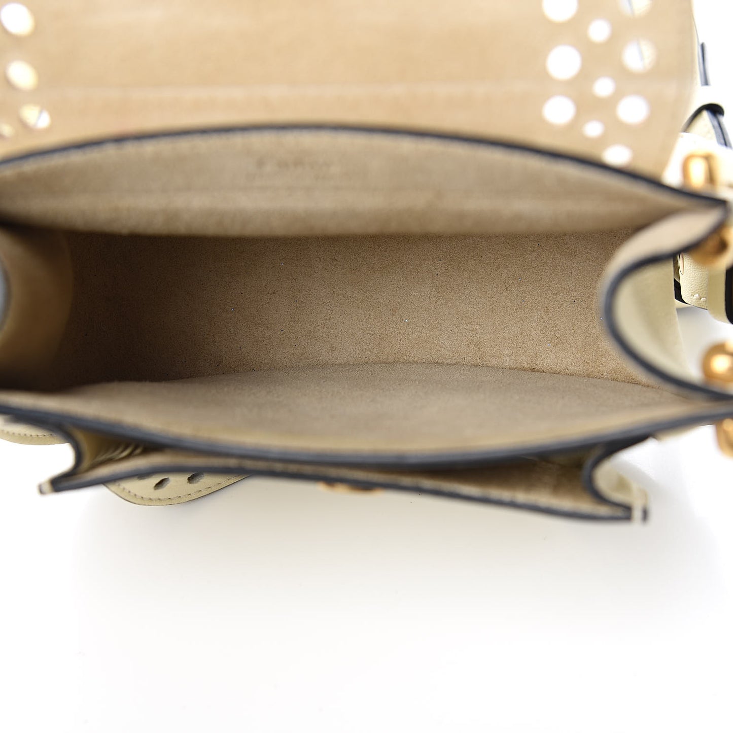Calfskin Perforated Mini Hudson Shoulder Bag White