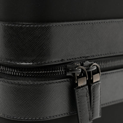 Prada Tessuto Nylon Saffiano Trolley Luggage Black 10 of 13