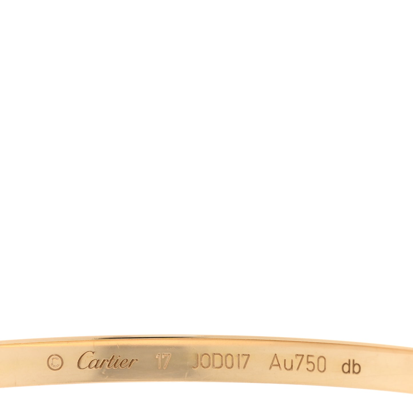 18K Yellow Gold Small LOVE Bracelet 17