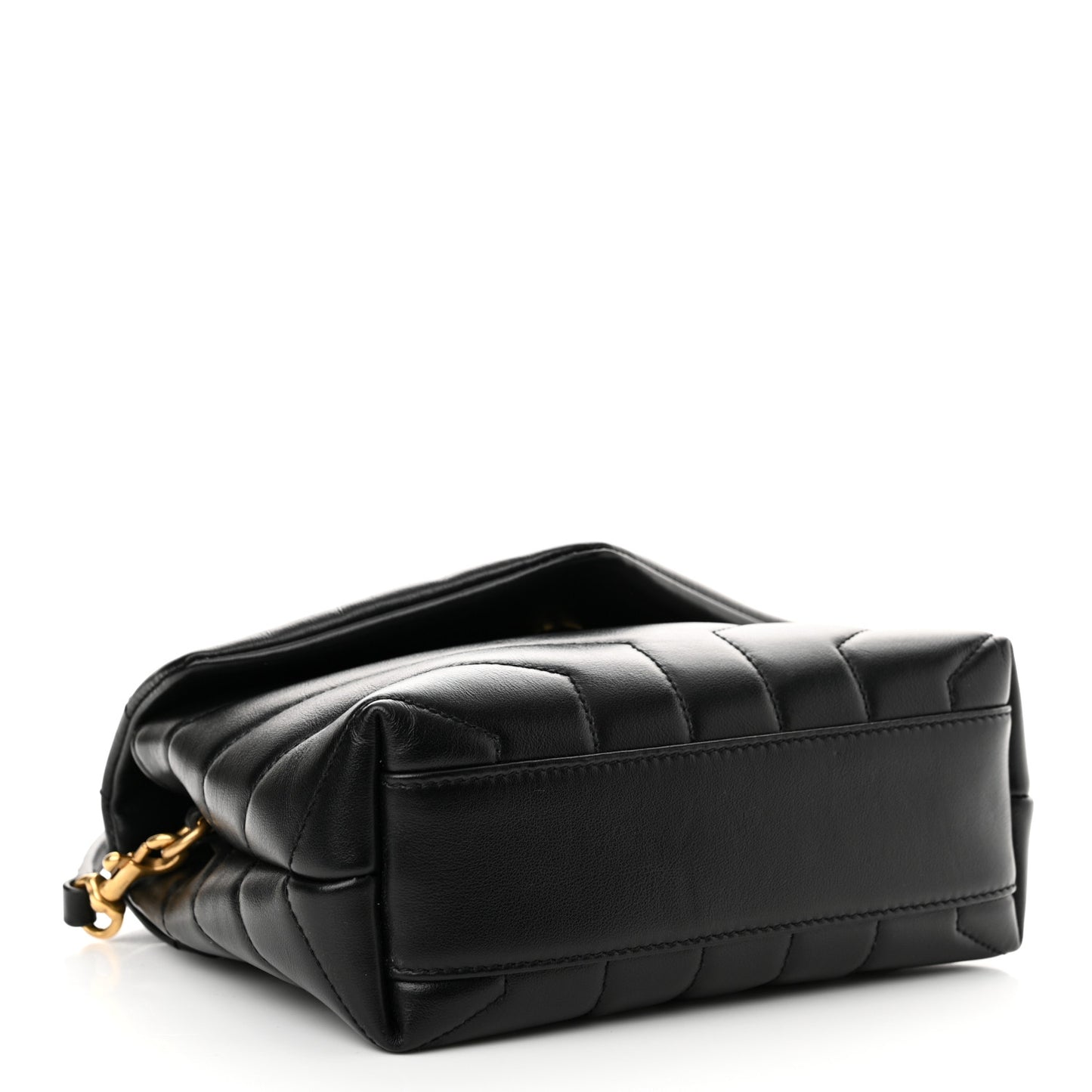 Calfskin Y Quilted Monogram Toy Loulou Crossbody Bag Black