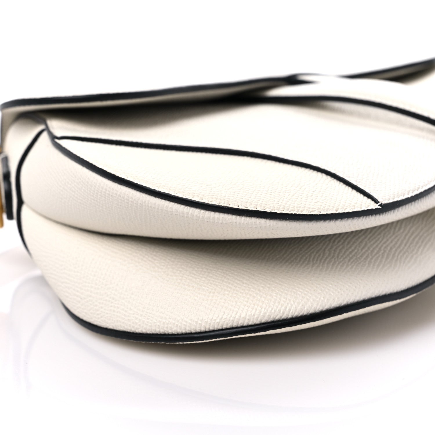 Christian Dior Grained Calfskin Saddle Bag White 8 of 9