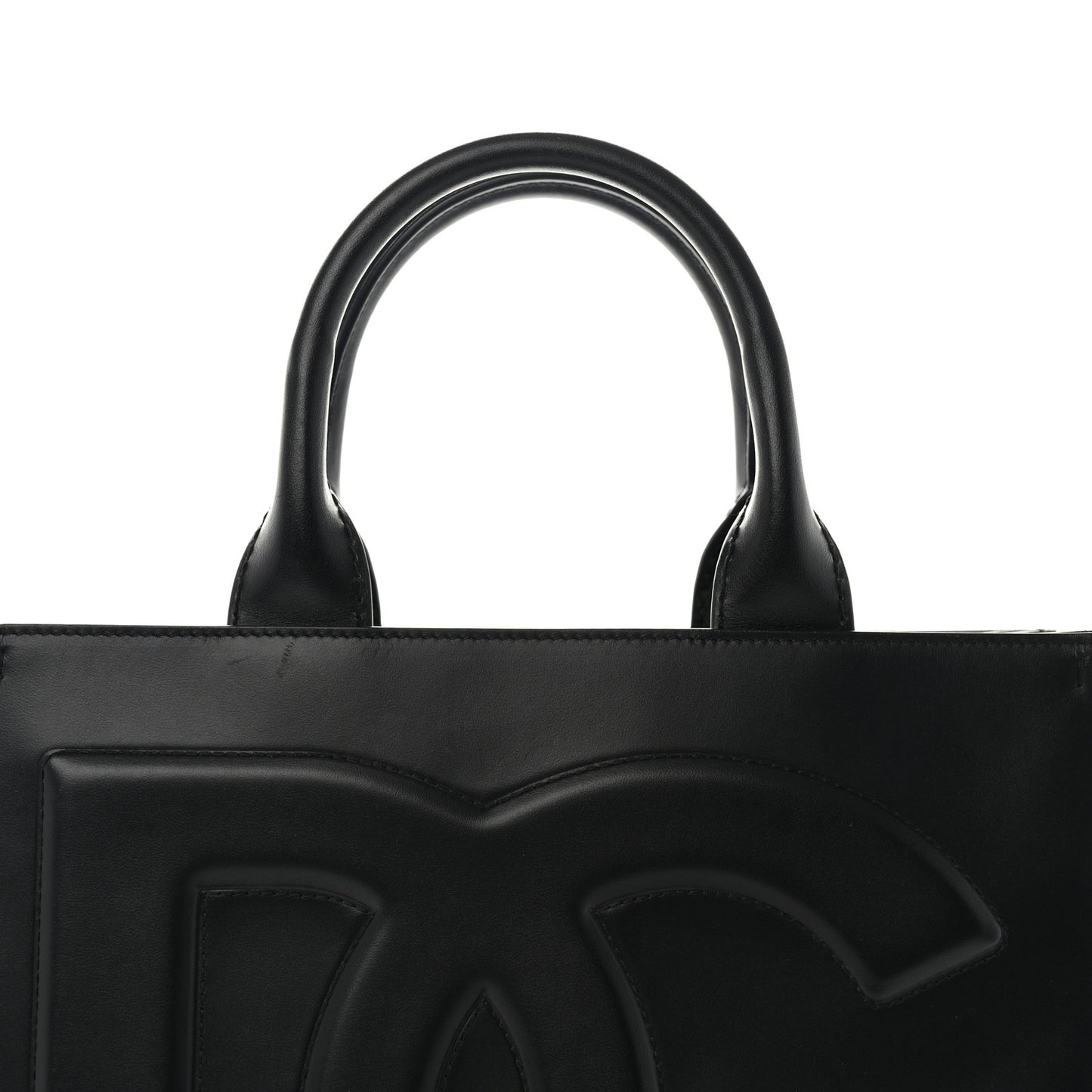 Calfskin Small DG Daily Shopper Tote Black