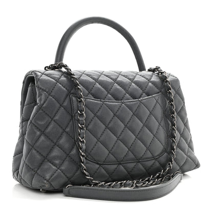 Chanel Caviar Quilted Small Coco Handle Flap Grey 3 of 15