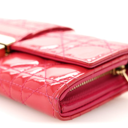 Christian Dior Patent Cannage Miss Dior Chain Wallet Fuchsia 10 of 12