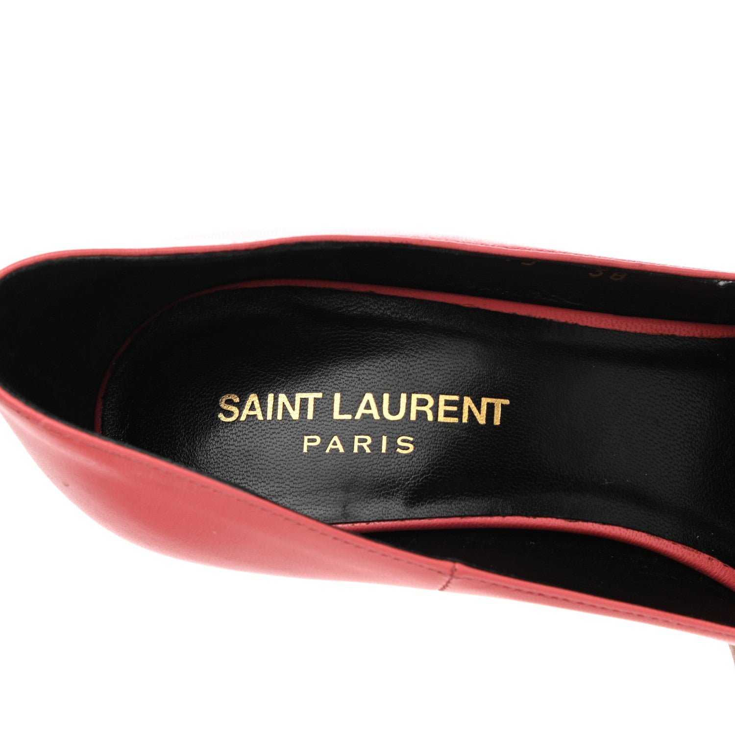 Saint Laurent Pebbled Patent Calfskin Janis 105 Platform Pumps 38 Rose Clair 7 of 7