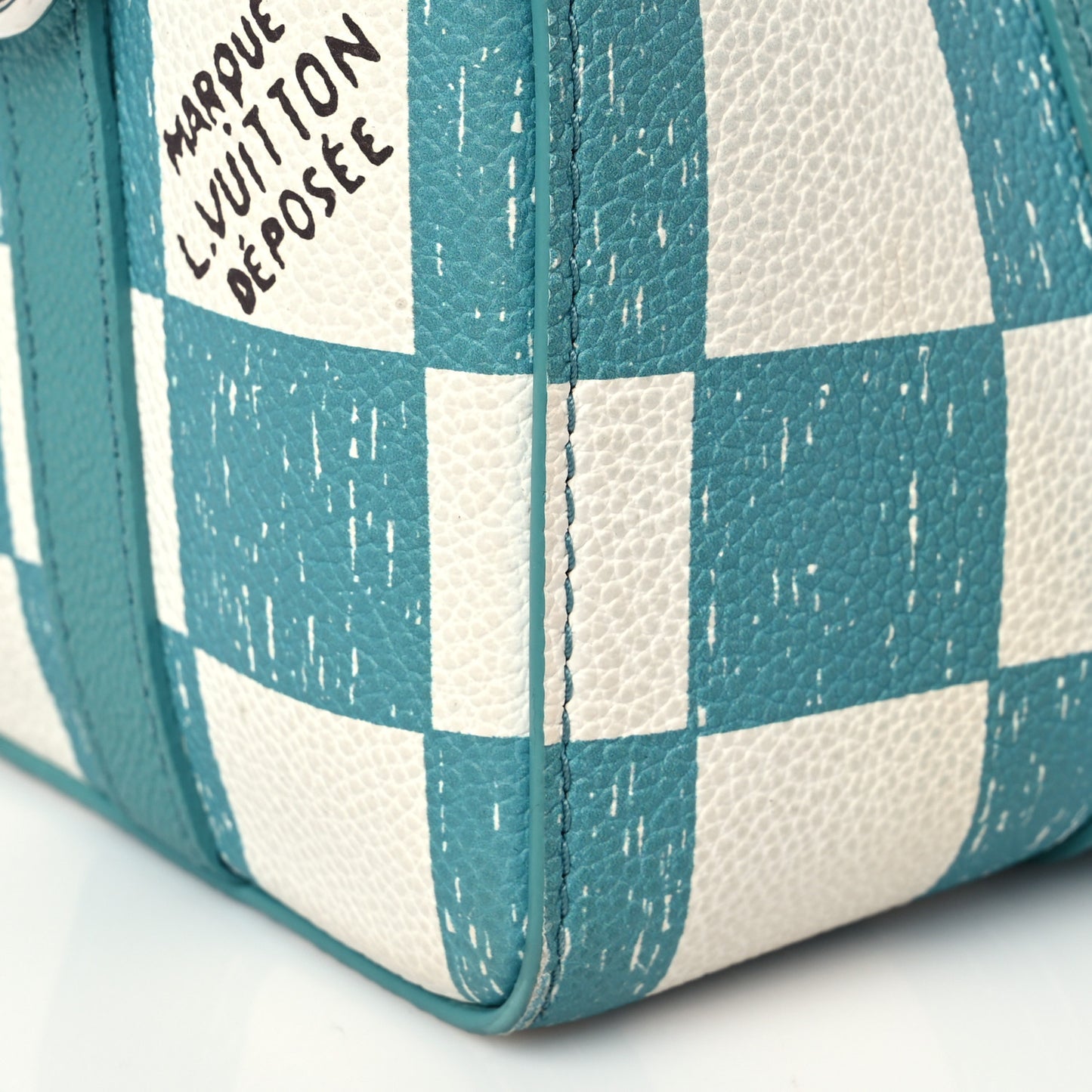 Calfskin Damier City Keepall Teal