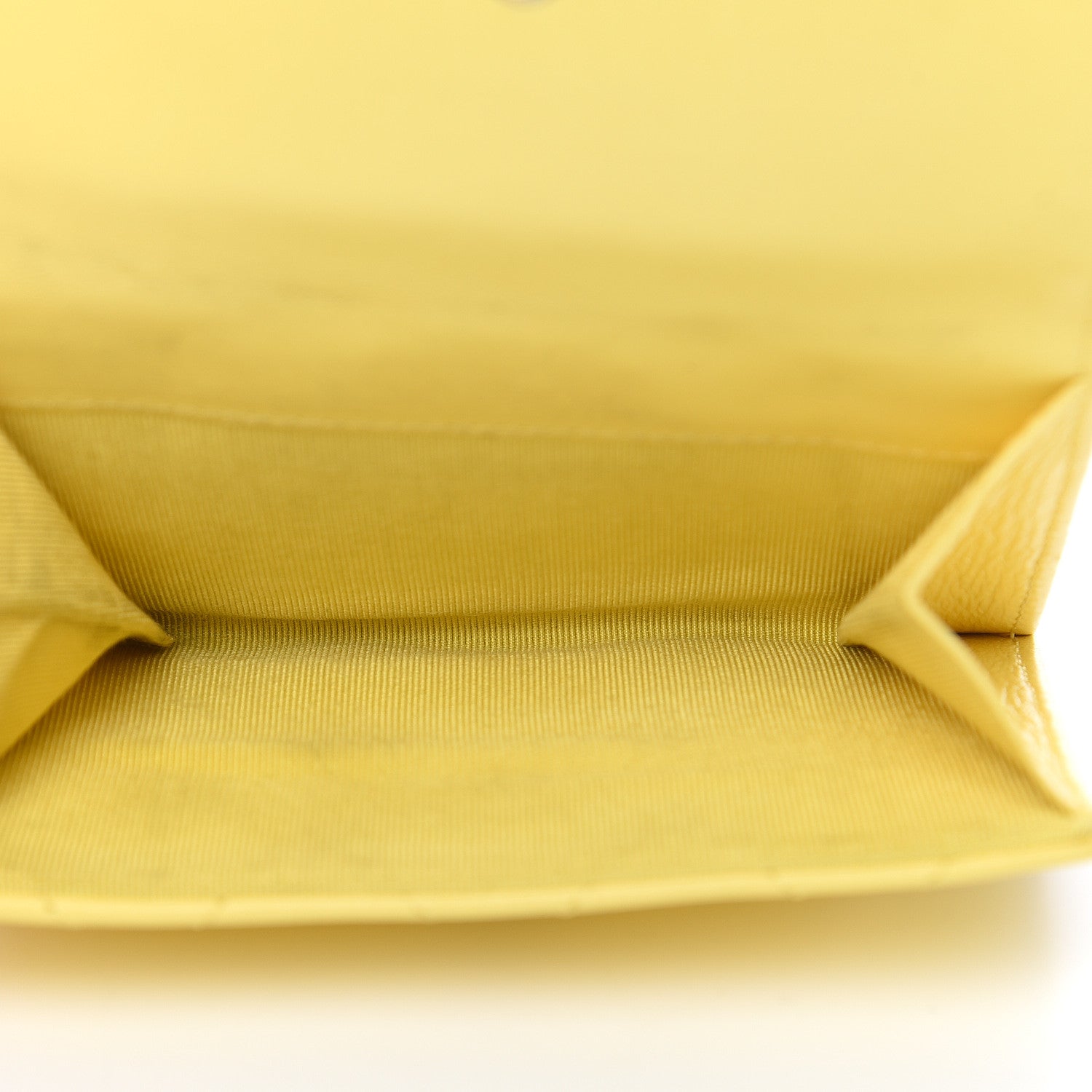 Chanel Lambskin Quilted Compact French Flap Wallet Yellow 7 of 15