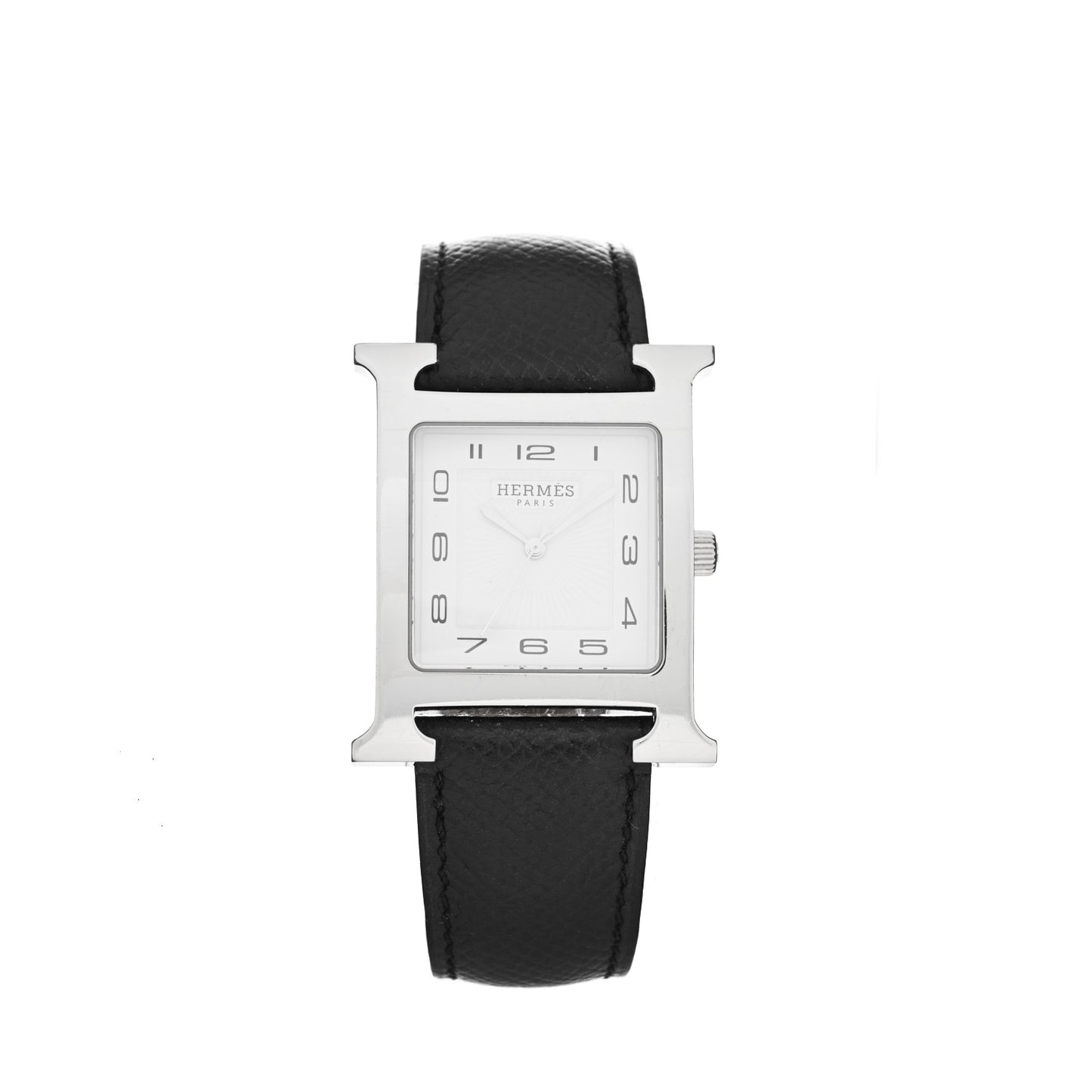 Stainless Steel Epsom 30.5mm Heure H Hour Quartz Watch Noir