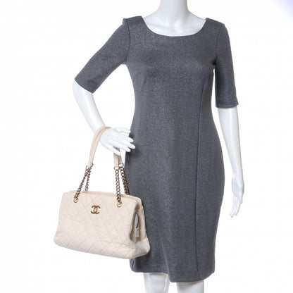 Chanel Calfskin CC Crown Small Tote White 2 of 7
