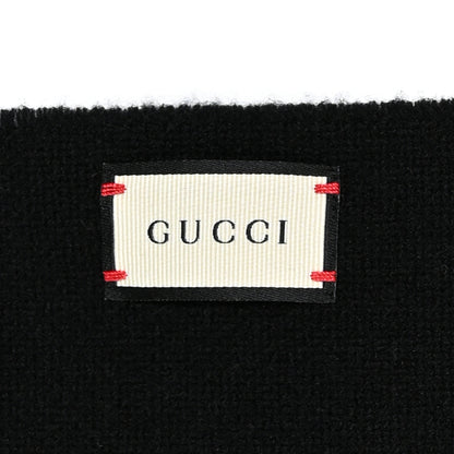 Gucci Wool Cashmere Silk Web Bee Scarf Navy 3 of 5