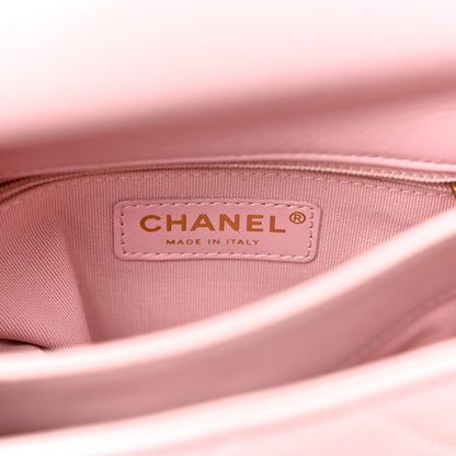 Chanel Lambskin Quilted Small Chain Top Handle Flap Rose Clair 7 of 15