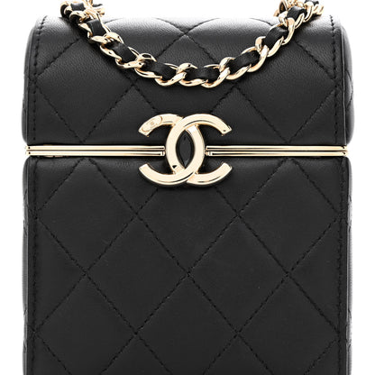 Chanel Lambskin Quilted Small Box With Chain Black 9 of 11