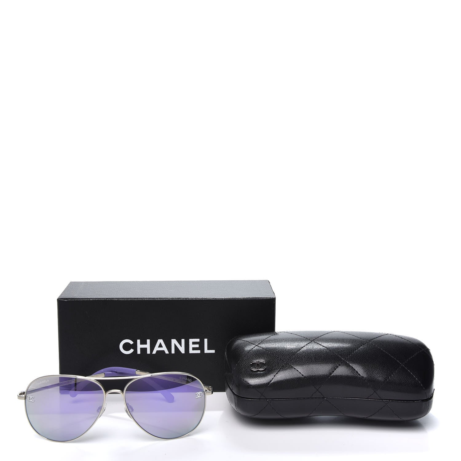 Chanel Polarized CC Aviator Sunglasses 4189-T-Q Purple 10 of 10