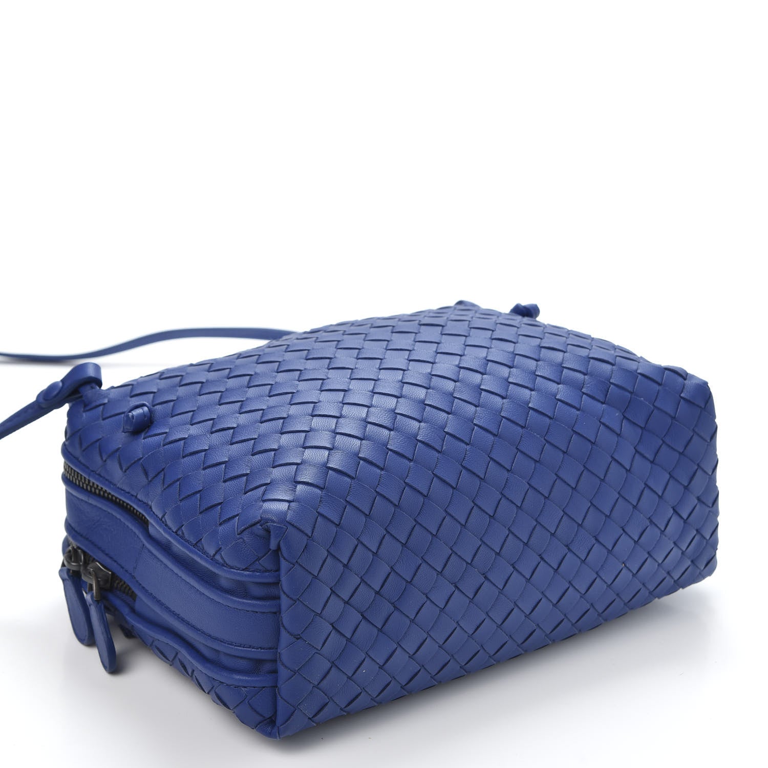 Bottega Veneta Nappa Intrecciato Double Compartment Crossbody Bag Atlantic Blue 3 of 8