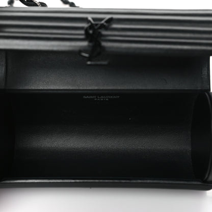 Saint Laurent Ribbed Plexiglass Lambskin Fringe Monogram Opium Box Bag Black 5 of 8