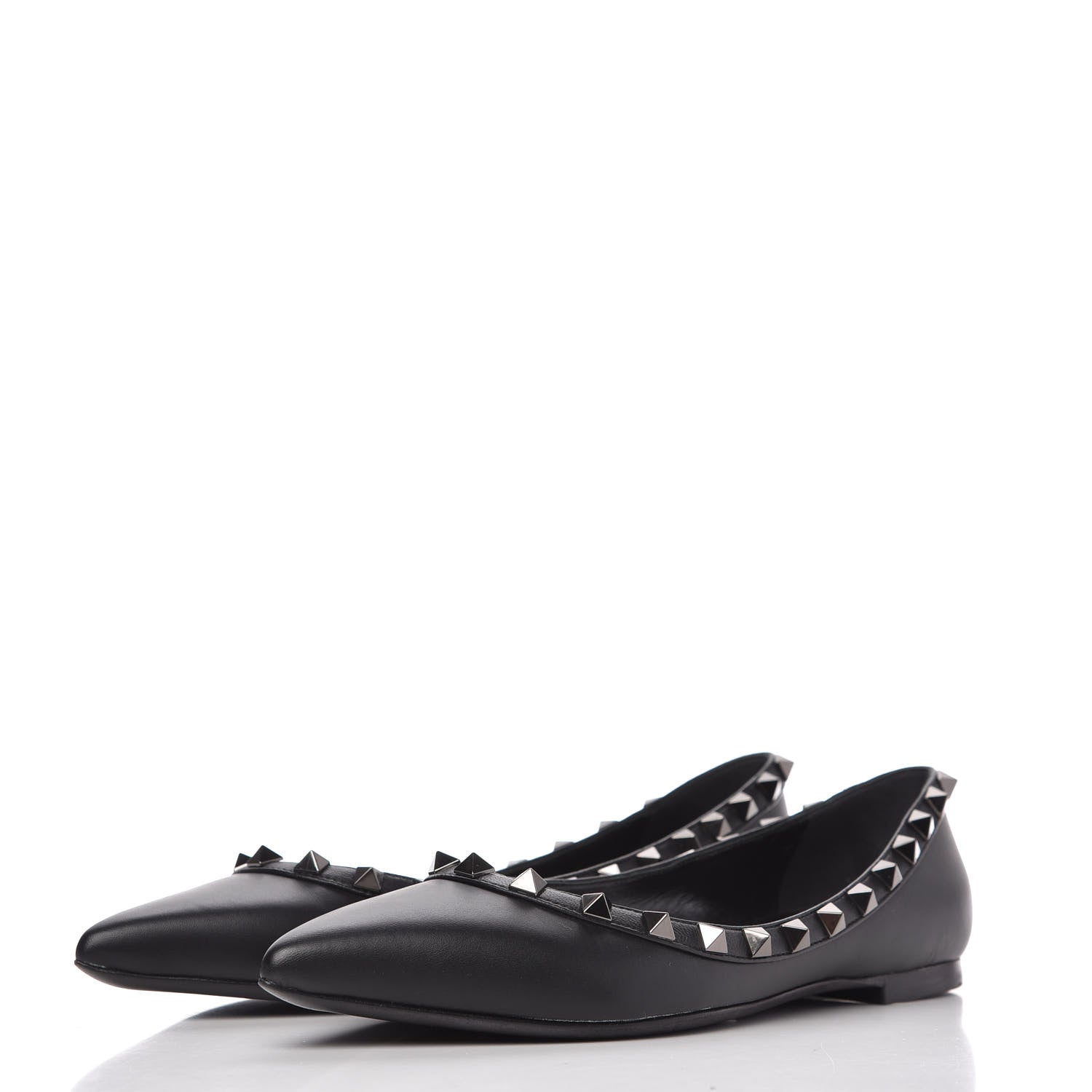 Valentino Garavani Nappa Rockstud Ballerina Flats 35.5 Black 3 of 9