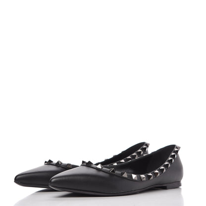 Valentino Garavani Nappa Rockstud Ballerina Flats 35.5 Black 3 of 9