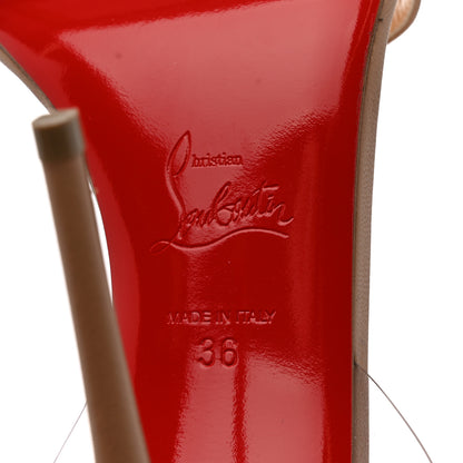Christian Louboutin Nappa Shiny PVC Jonatina 100 Sandals 36 Nude 7 of 8