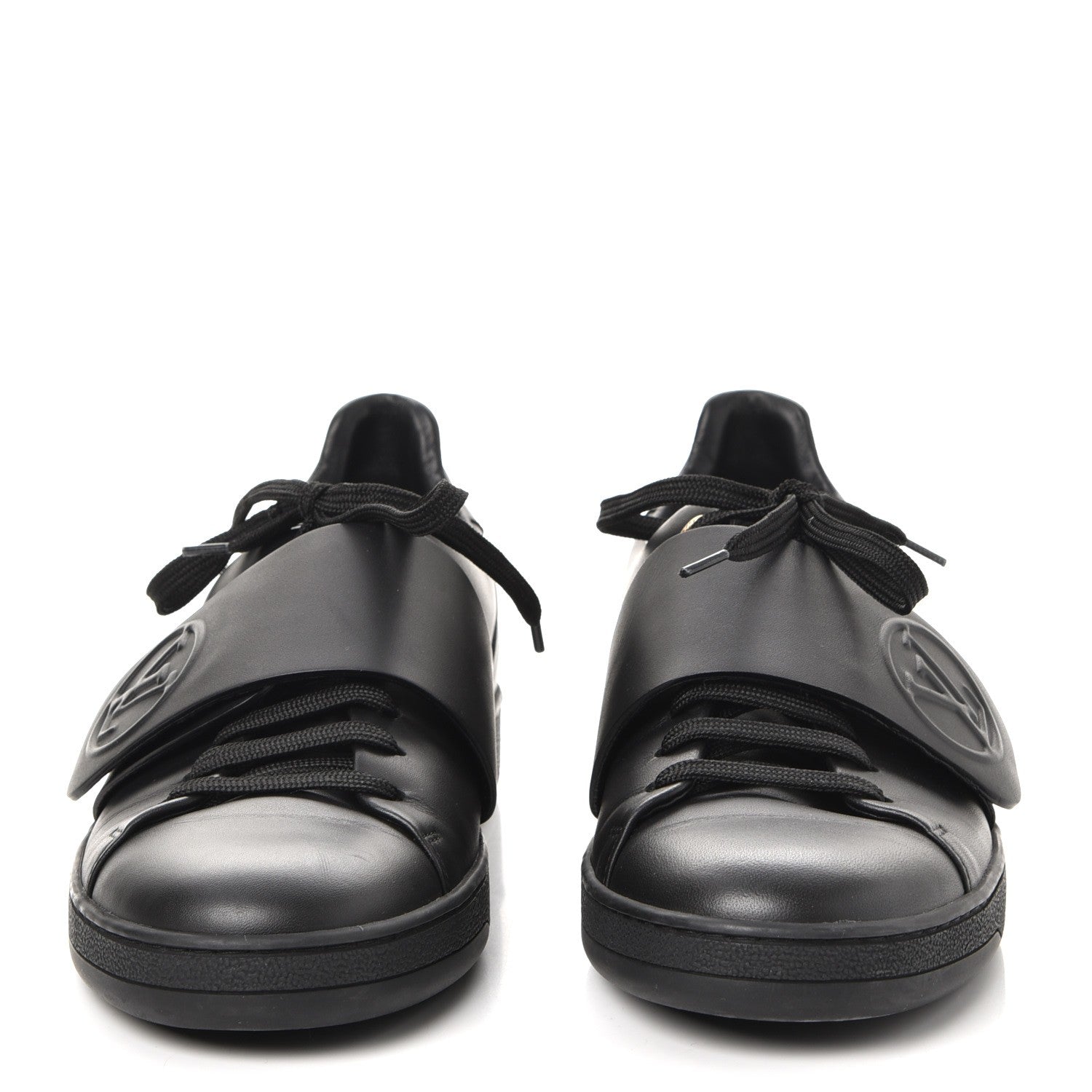 Louis Vuitton Calfskin Frontrow Sneakers 39 Black 2 of 10