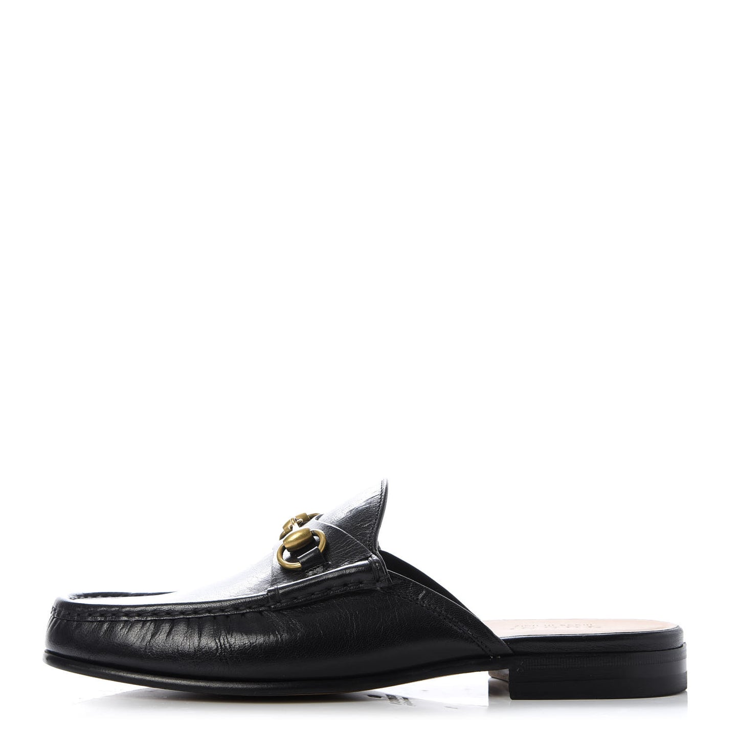 Goatskin Mens Horsebit Slippers 8 Black
