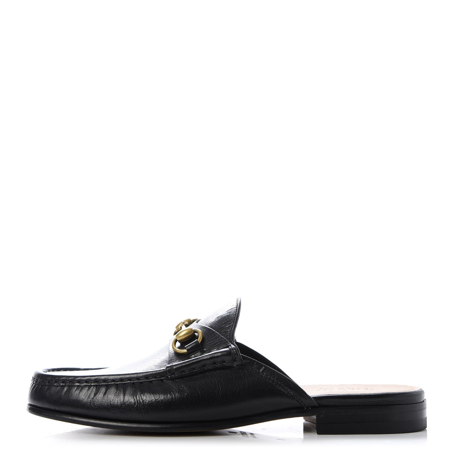 Gucci Goatskin Mens Horsebit Slippers 8 Black 1 of 10