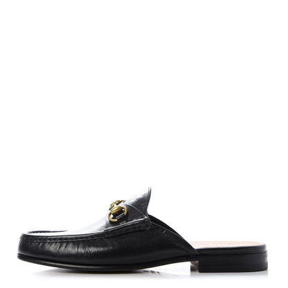 Gucci Goatskin Mens Horsebit Slippers 8 Black 1 of 10