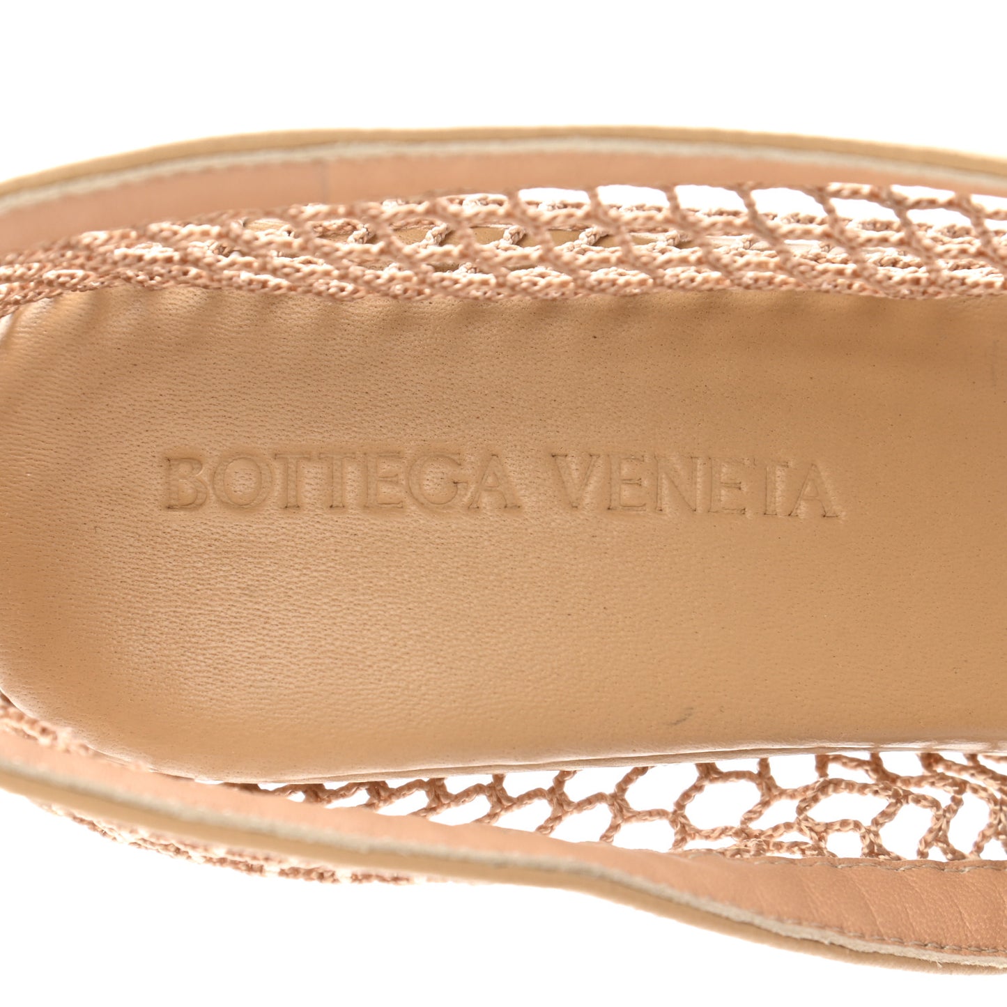 Mesh Nappa Chunky Chain Sandals 36 Beige Pony
