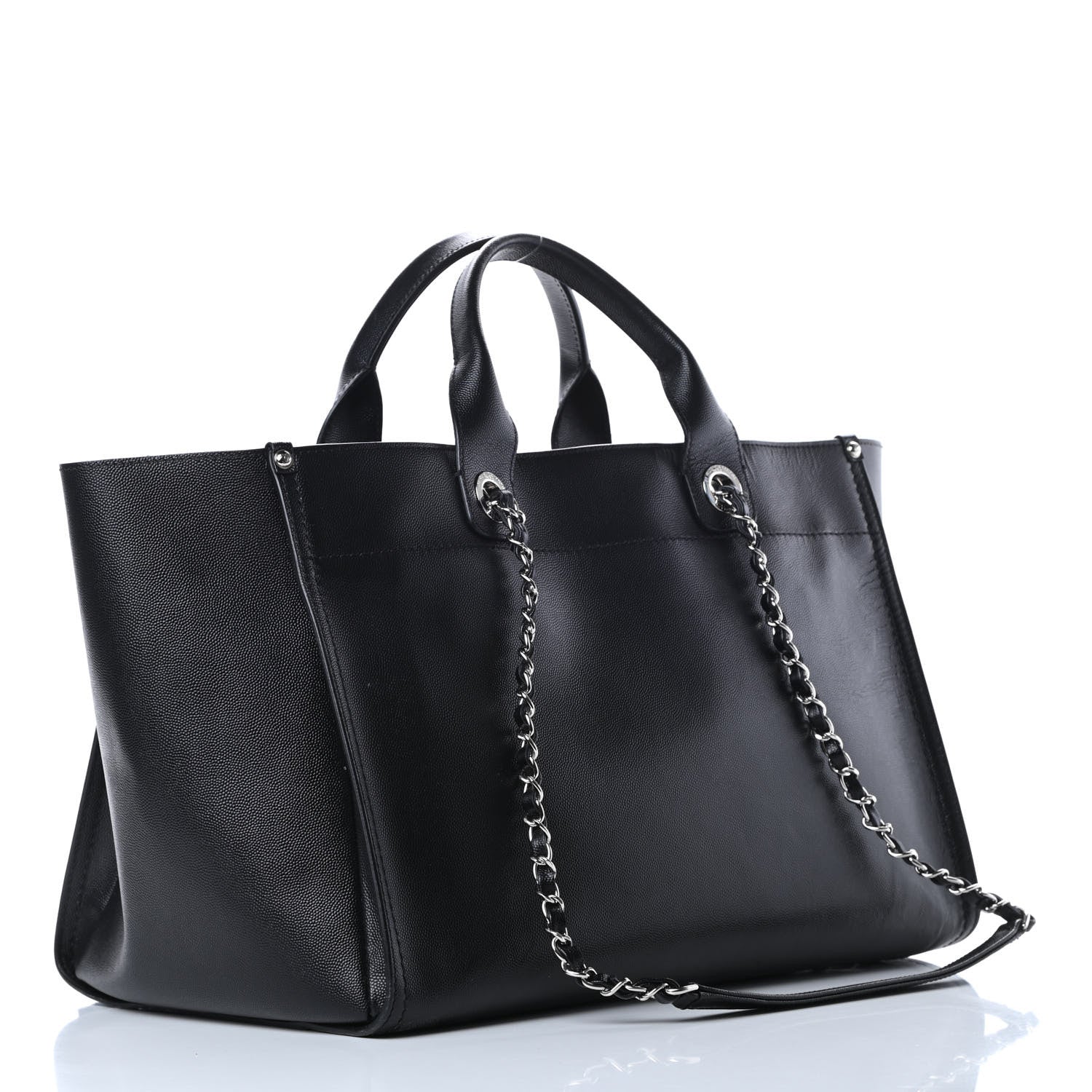 Chanel Caviar Medium Studded Deauville Tote Black 3 of 15
