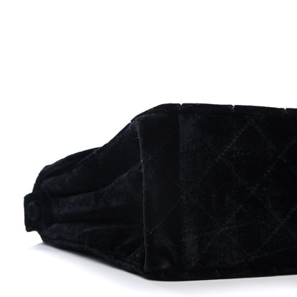 Chanel Velvet Quilted Shoulder Bag Black 9 of 12