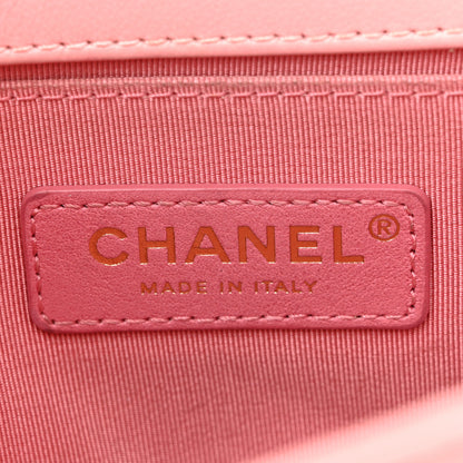 Chanel Calfskin Chevron Embroidered Small Boy By The Sea Flap Pink 6 of 14